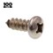 Prime-Line Sheet Metal Screw, #14 x 3/4 in, Plain Stainless Steel Pan Head Phillips Drive, 100 PK 9021241 - alternate 3